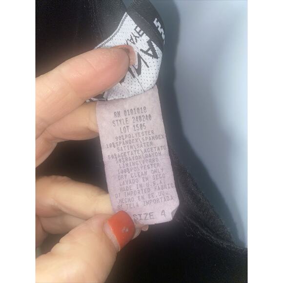 Vtg 90s/00s Y2K Women’s Black Maxi Velvet Cocktail Dress Size 4 - Picture 8 of 9